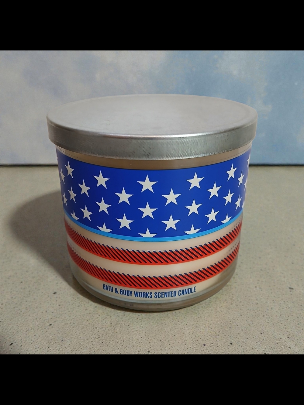 Bath & Body Works Blue, Red & White Star Stripe Scented Candle